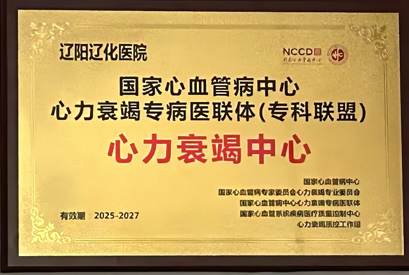 心脈相連筑高地 砥礪深耕結(jié)碩果 遼陽(yáng)遼化醫(yī)院心血管內(nèi)科獲國(guó)家心力衰竭專(zhuān)病醫(yī)聯(lián)體授牌